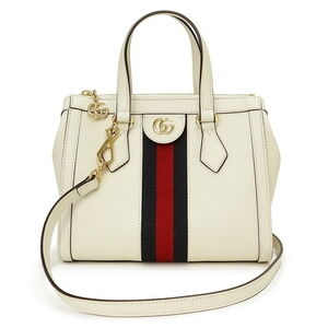 Gucci Ophidia GG Tote Shoulder Handbag Crossbody White Calfskin Leather